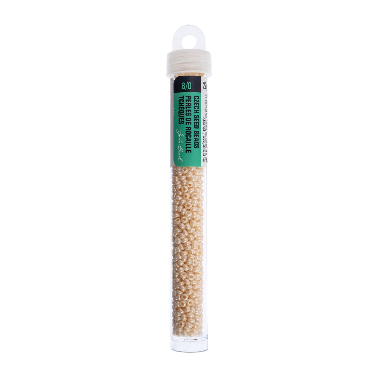 Czech Seed Beads Size 8/0 Eggshell – 22g Vial | The Pink Bead Shop Canada