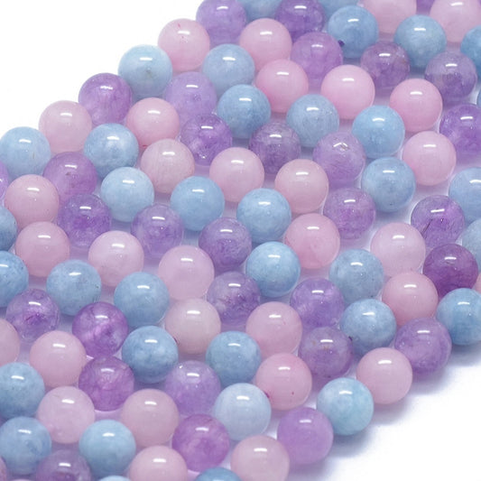 Aquamarine, Rose Quartz & Amethyst Mix  8mm Round The Pink Bead Shop