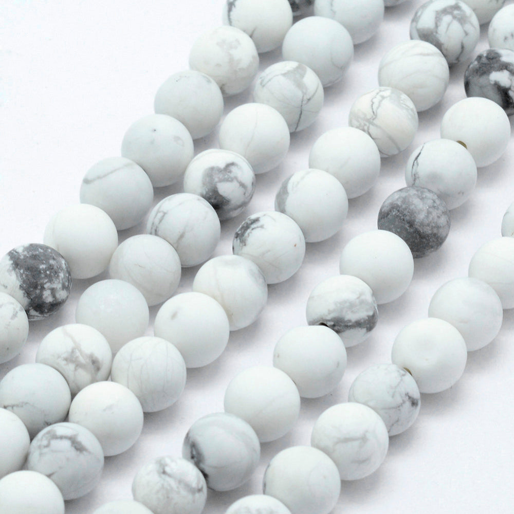 Howlite White Frosted Asst Sizes