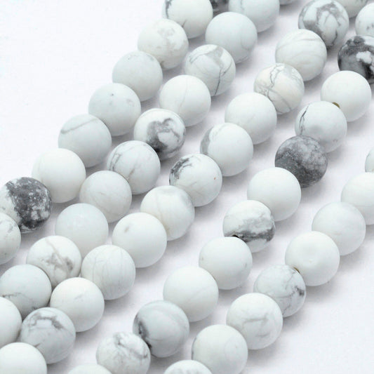 Howlite White Frosted Asst Sizes