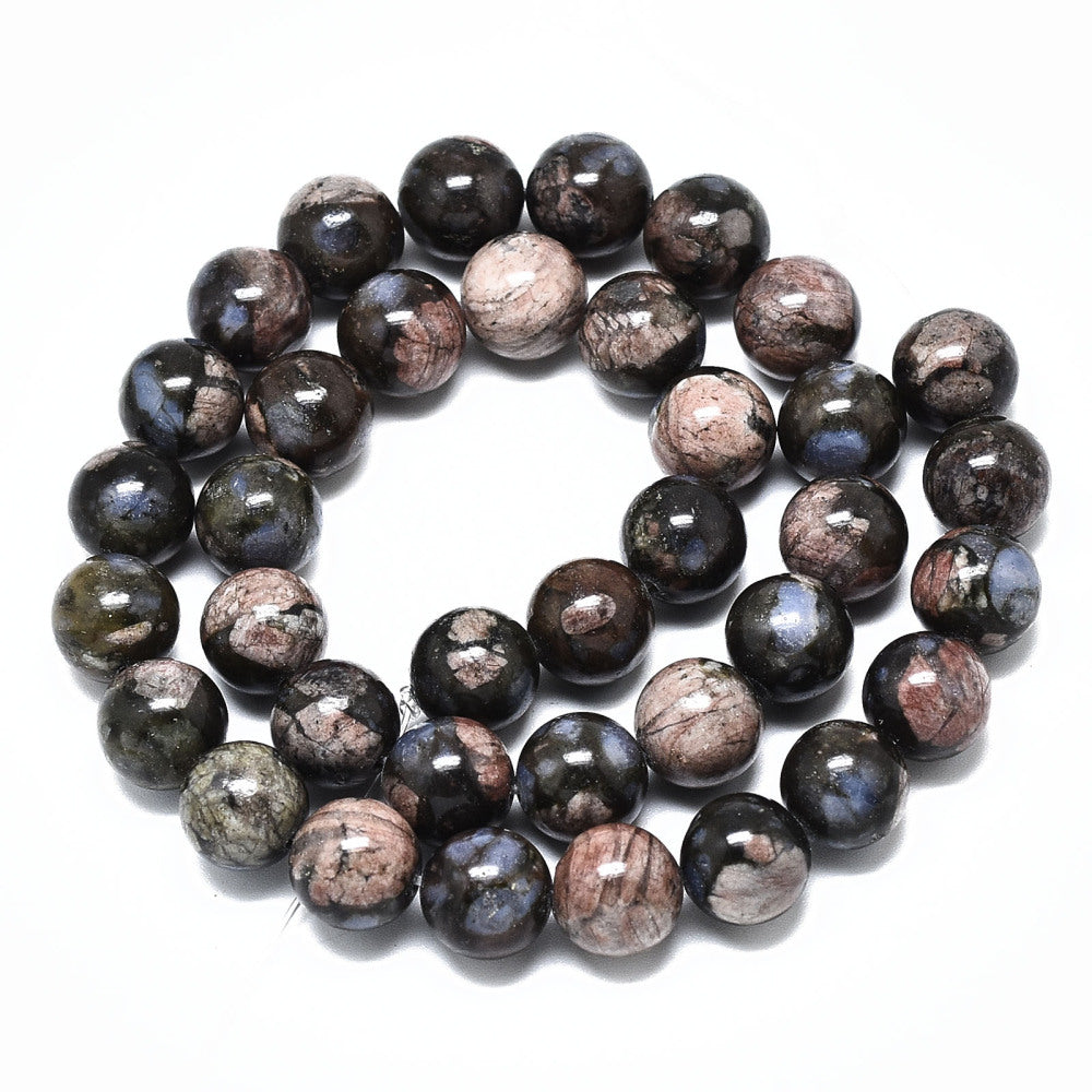 Natural Glaucophane Beads Round, 6mm & 8mm (Assorted Sizes) The Pink Bead shop