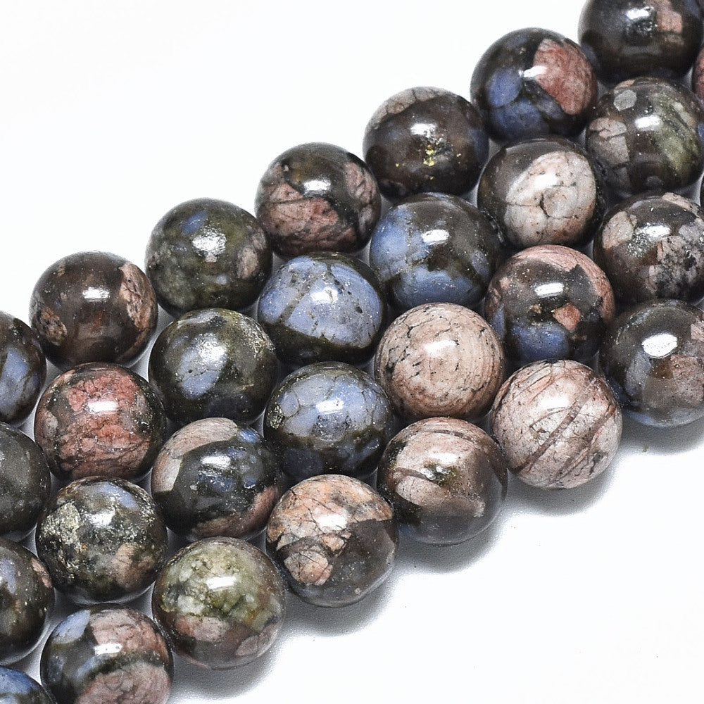 Natural Glaucophane Beads Round, 6mm & 8mm (Assorted Sizes) The Pink Bead shop
