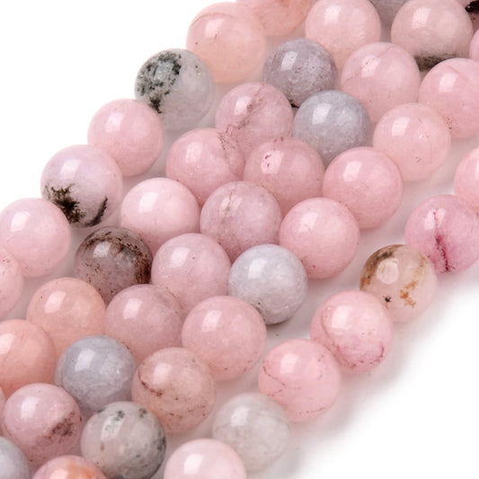 Natural Cherry Blossom Jasper Beads Strands – Dyed, Round, Pink Mix, 4mm / 6mm / 8mm, Hole: 1mm, Approx. 45–63pcs/Strand, 14.5–15.5” The Pink Bead Shop