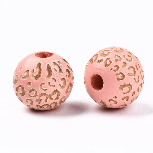 Wood Bead Painted 1pc