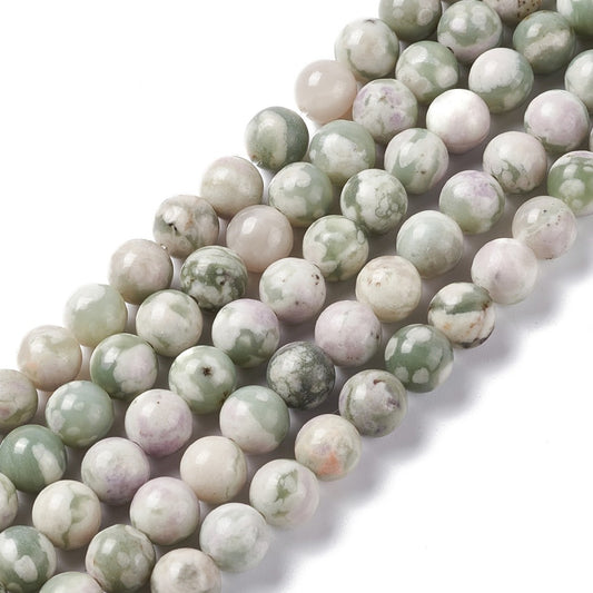 Peace Jade Beads  Natural Round 8mm (46pcs/Strand) The Pink Bead Shop