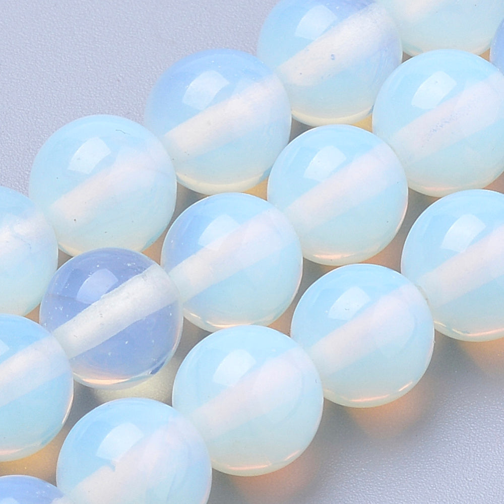 Opalite round bead strands