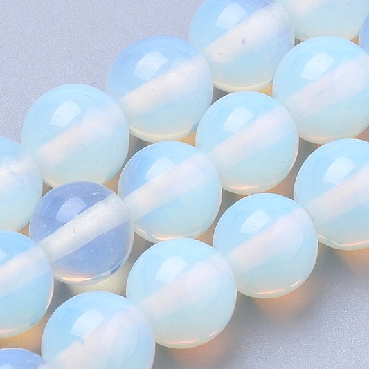 Opalite round bead strands