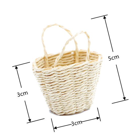 Mini Rattan Bamboo Baskets, DIY Craft and Fairy Garden Accesories