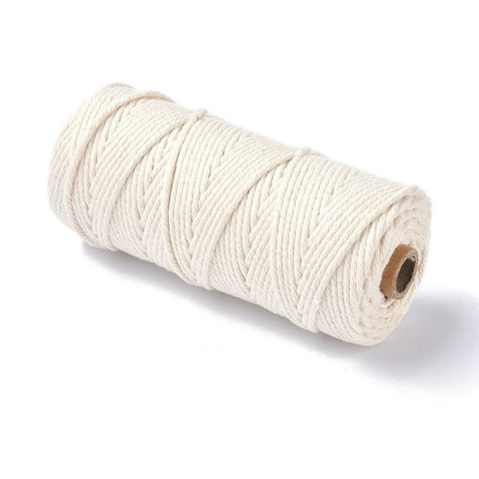 Macrame Cotton String Threads, for DIY Crafts, Beige 3mm