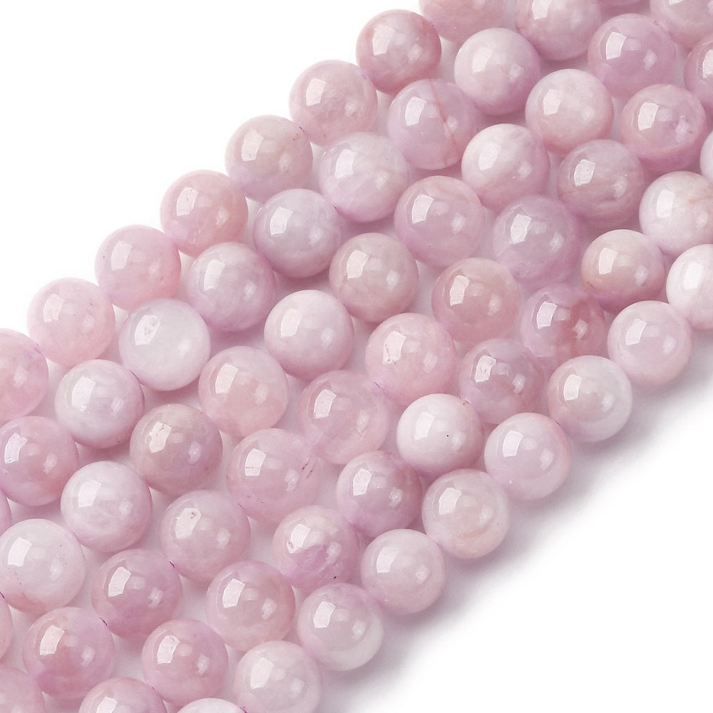 Kunzite Beads  Natural Round 8mm (46–49pcs/Strand) The Pink Bead Shop