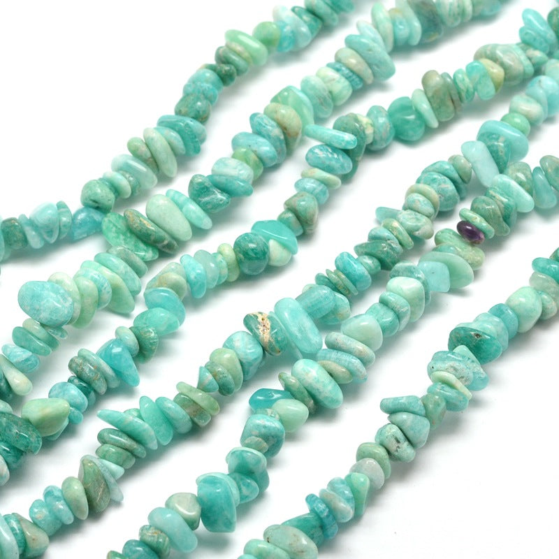 Russian Natural Amazonite Chip Beads Strands, Size: about 5~8mm