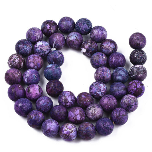 American Turquoise 8mm Frosted Indigo 8mm Bead Strands