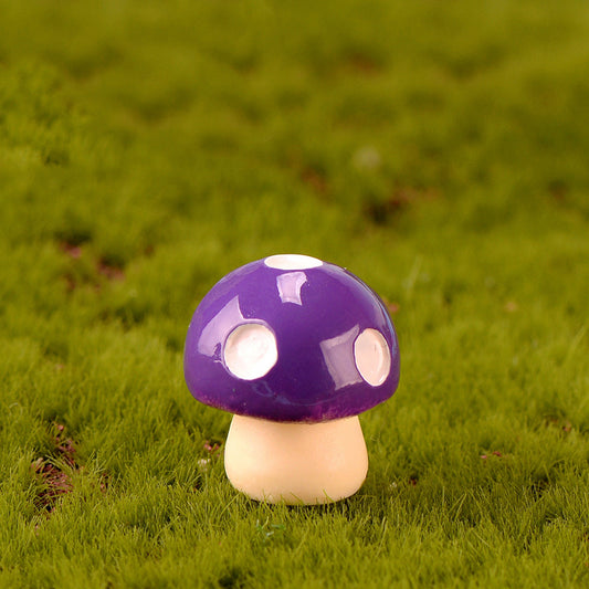 Miniature Mushroom Resin Ornaments, Micro Landscape Fairy Garden Accessories, Home Decorations, Dark Orchid