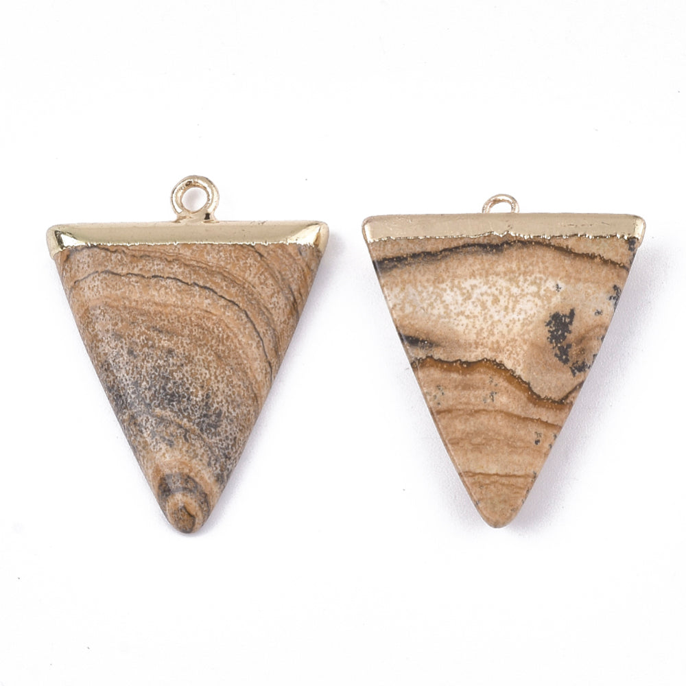 Triangle Gemstone Pendants