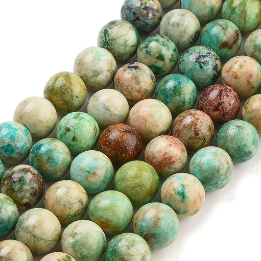 Natural Peruvian Turquoise(Jasper) Beads Strands, Round, 8mm