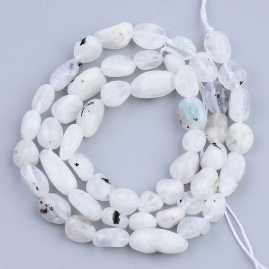 Rainbow Moonstone Beads Strands, Tumbled Stone, Nuggets