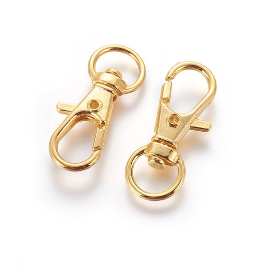 Swivel Lobster Claw Clasps, Swivel Snap Hook Golden 5 Pack