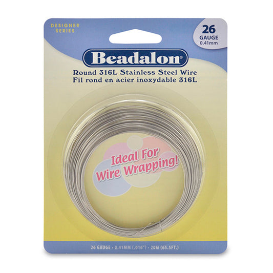 316L Stainless Steel Wire – 26 Gauge Round Wrapping Wire | The Pink Bead Shop Canada