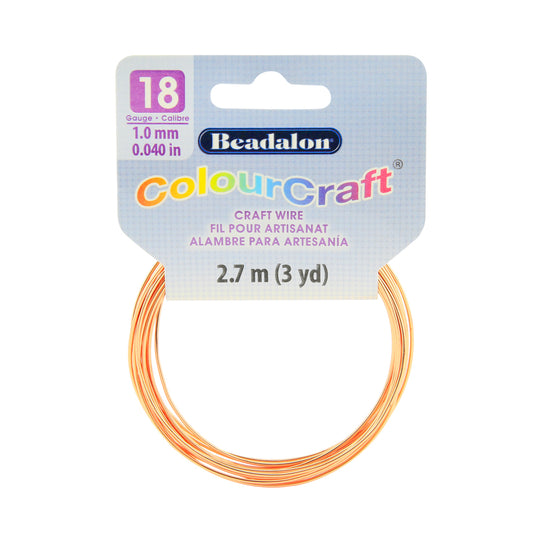 Beadalon ColourCraft Wire 18 Gauge Tarnish Resistant Copper 2.7m (3yd) Coil | The Pink Bead Shop Canada