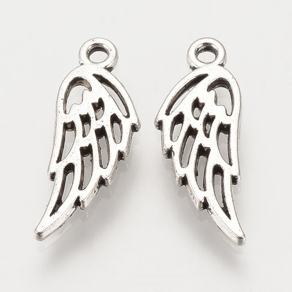 Tibetan Style Alloy Charms, Wing, Cadmium Free & Lead Free, Antique Silver 10PACK