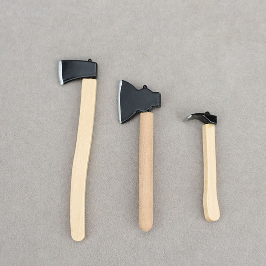 3Pcs Wood Axe Miniature Ornaments, Micro Landscape Fairy Garden Accessories