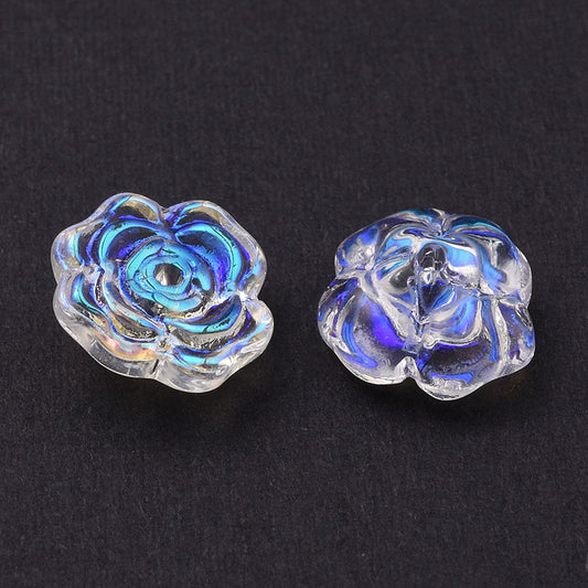 Flower Transparent AB Color Plated Clear 20Pack