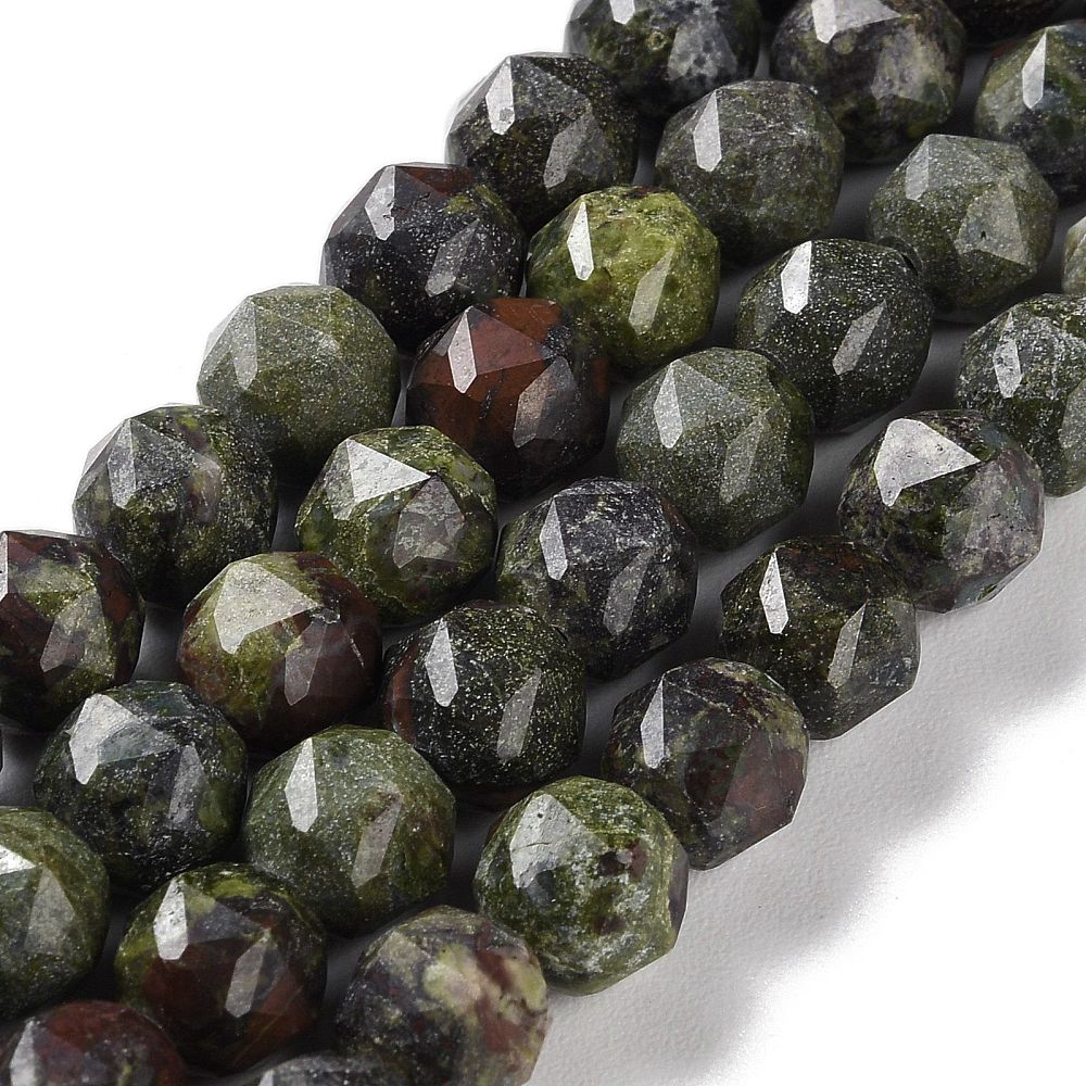 Dragon Blood Beads  Faceted Star Cut 78.5x7.58mm (48–50pcs/Strand) The Pink Bead Shop