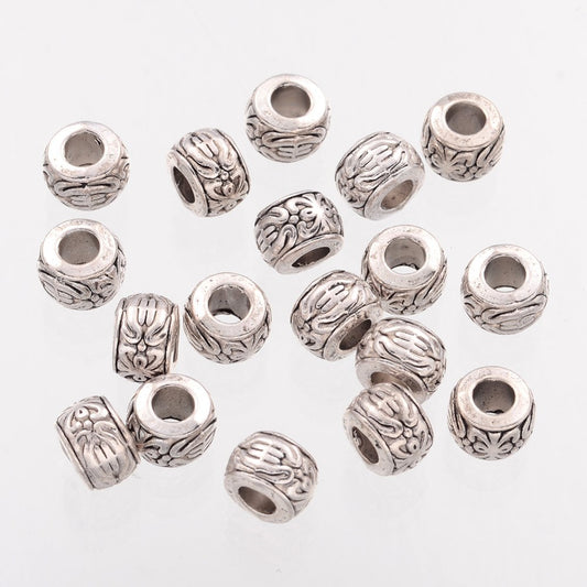 Rondelle Tibetan Style Spacer Beads, Lead Free & Nickel Free & Cadmium Free, Antique Silver Size: about 8mm 10Pk