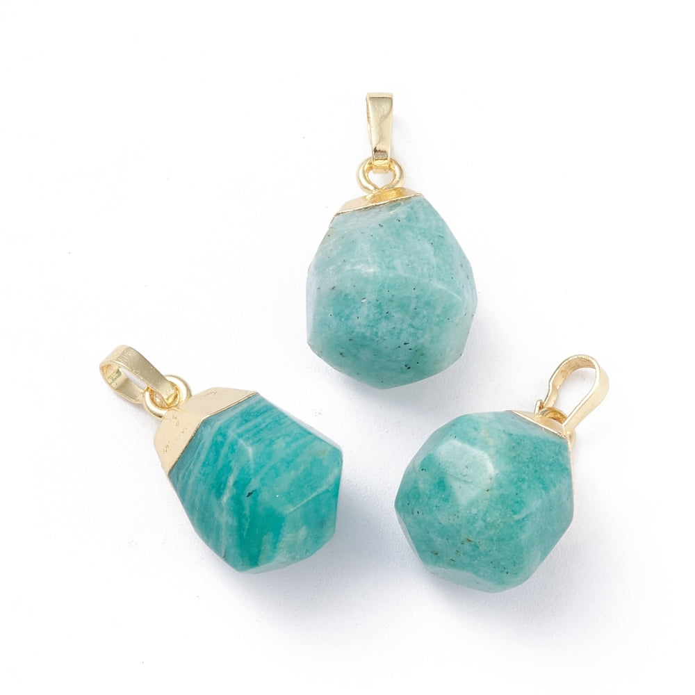 Natural Gemstone Teardrop Pendants