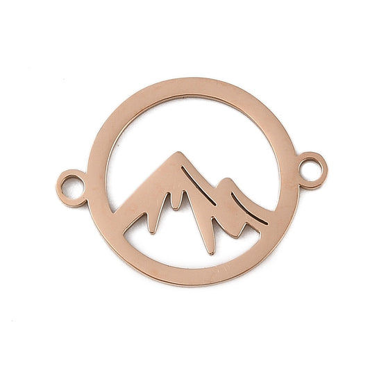 Mountain Stainless Steel Connector Rose Gold