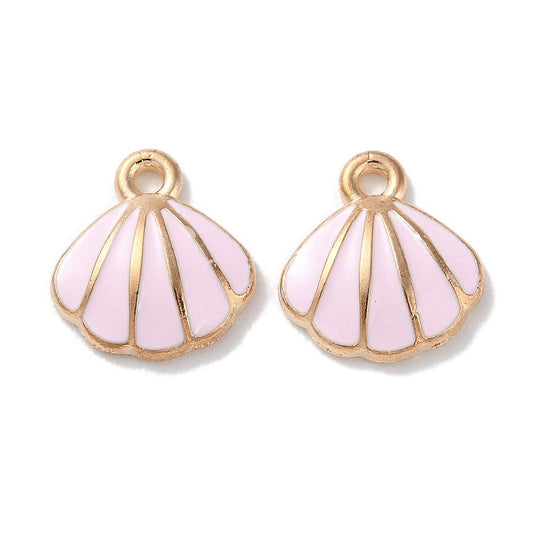 Shell Shape Enamel Pendants Asst Colors 5 Pack