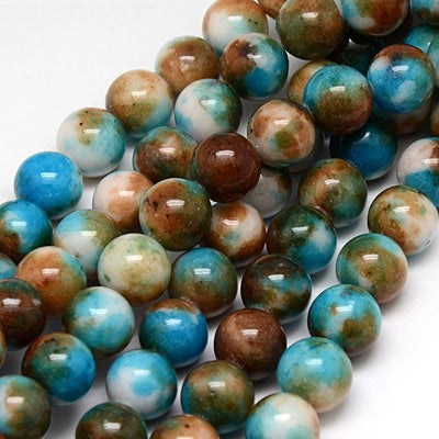 Persian Jade Dyed Deep Sky Blue Round Bead Strands 8mm