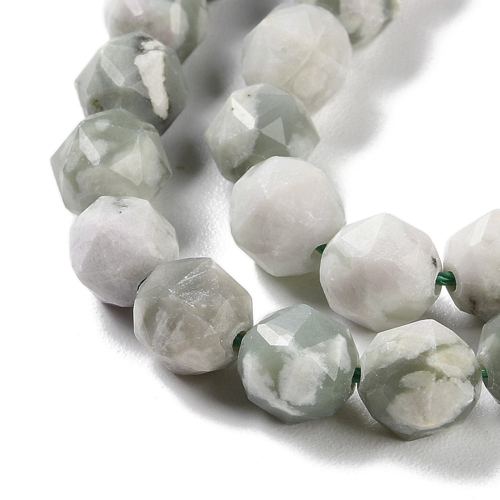 Peace Jade Beads Faceted  Star Cut 78.5x7.58mm (48–50pcs/Strand) The Pink Bead Shop