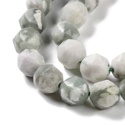Peace Jade Beads Faceted  Star Cut 78.5x7.58mm (48–50pcs/Strand) The Pink Bead Shop