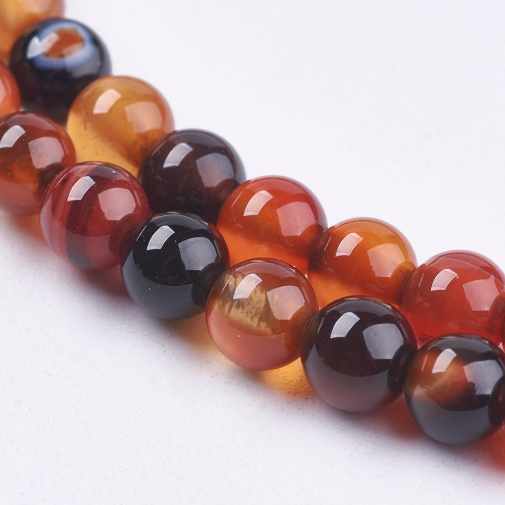 Natural Agate Bead Strands, Dyed, Round, Size: about 4~5mm