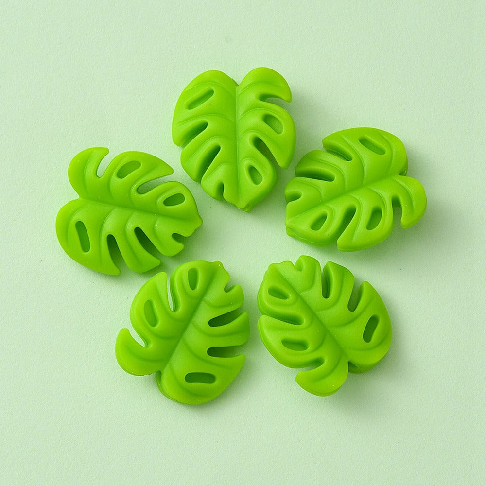 Monstera Leaf, Food Grade Eco-Friendly Silicone Focal Beads