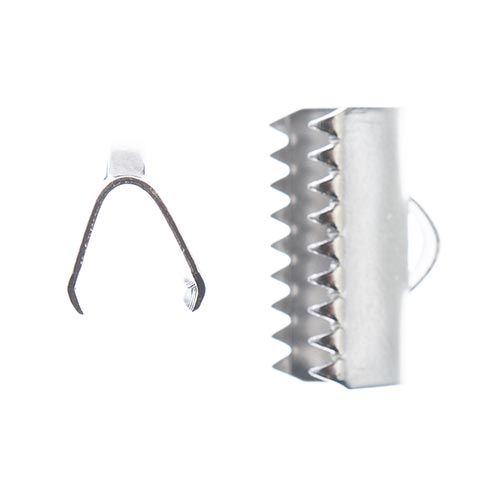Stainless Steel Ribbon/Cord Clamp 13mm 8pcs | The Pink Bead Shop Canada