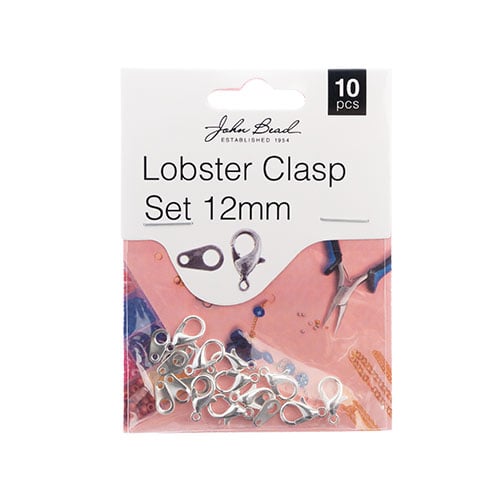 Must Have Findings - Lobster Clasp Set 12mm Silver 10pcs
