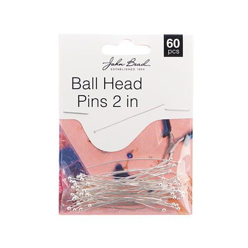 Must Have Findings Ball Head Pins 2” 22 Gauge SMust Have Findings Ball Head Pins 2” 22 Gauge Silver 60pc | The Pink Bead Shop Canadailver 60pc | The Pink Bead Shop Canada