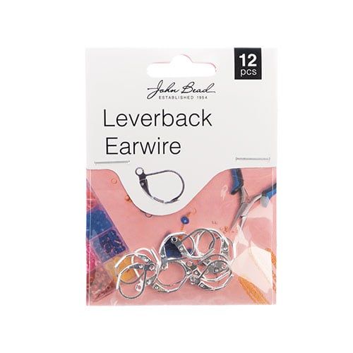 Silver Color Leverback Earring Hooks – 15mm – 12 Pieces | The Pink Bead Shop Canada