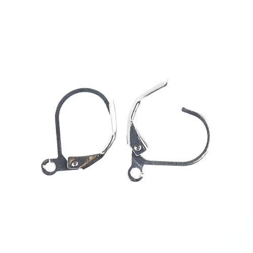 Silver Color Leverback Earring Hooks – 15mm – 12 Pieces | The Pink Bead Shop Canada