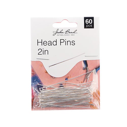 Must Have Findings - Head Pins 2in 20ga(0.032) Silver 60pcs