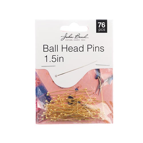 Must Have Findings - Ball Head Pins 1.5in 24ga(0.02) Gold 76pcs