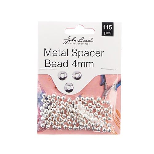 Silver Color Metal Spacer Beads – 4mm – 115 Pieces | The Pink Bead Shop Canada