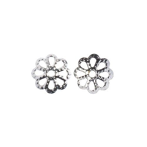 Silver Color Filigree Flower Bead Caps – 6mm – 120 Pieces | The Pink Bead Shop Canada