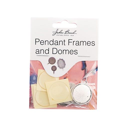 Must Have Findings Round Pendant Frame 22mm Antique Silver 4pcs | The Pink Bead Shop Canada