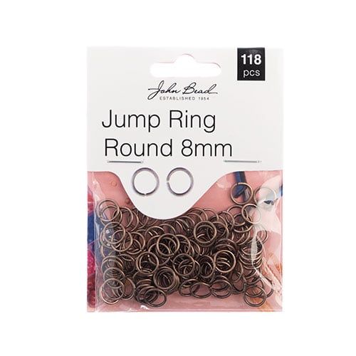 Antique Copper Jump Rings – 8mm – 118 Pieces | The Pink Bead Shop Canada