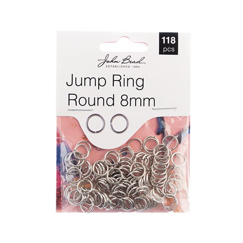 Must Have Findings Jump Ring Round 8MM Antique Silver 118pcs | The Pink Bead Shop Canada
