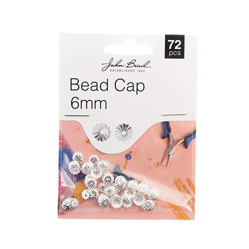 Must Have Findings Bead Caps 6mm Silver | 72pcs | The Pink Bead Shop Canada