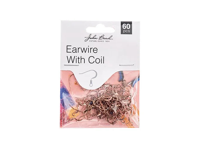 Earwire w/ Coil Antique Copper 60pcs